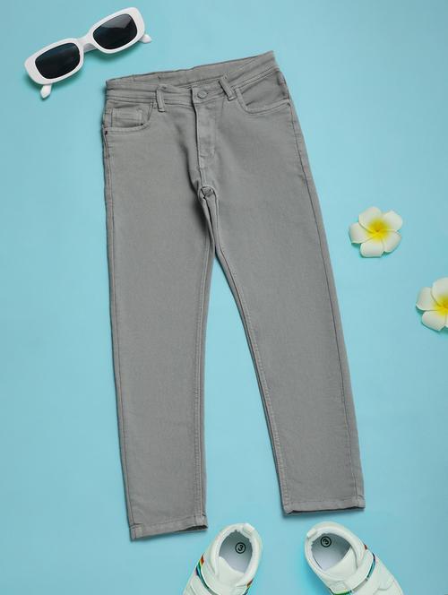 boys grey solids plain jeans - 21034655 - Very Small Image - 1