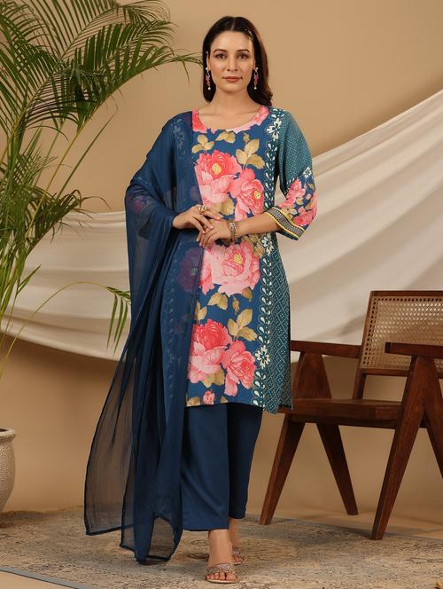 women three quarter sleeve suit set - 21034898 - Very Small Image - 1