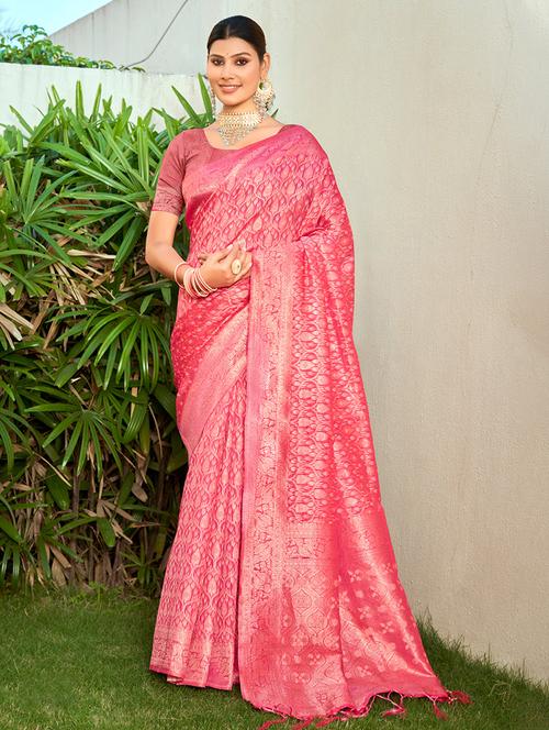 women self design banarasi saree with blouse - 21036426 - Very Small Image - 1