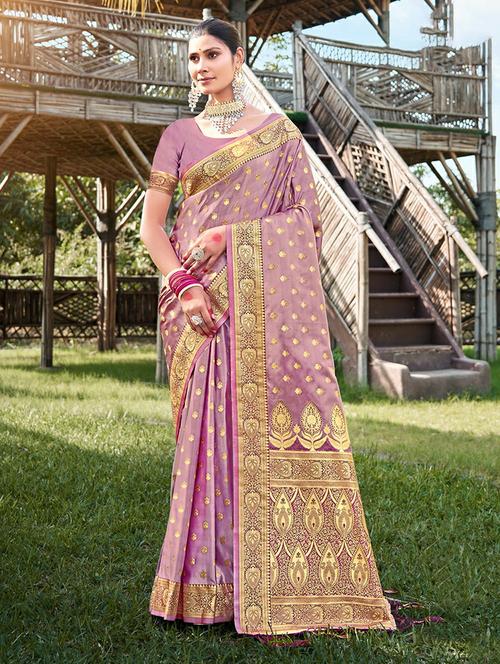 women self design banarasi saree with blouse - 21036478 - Very Small Image - 1