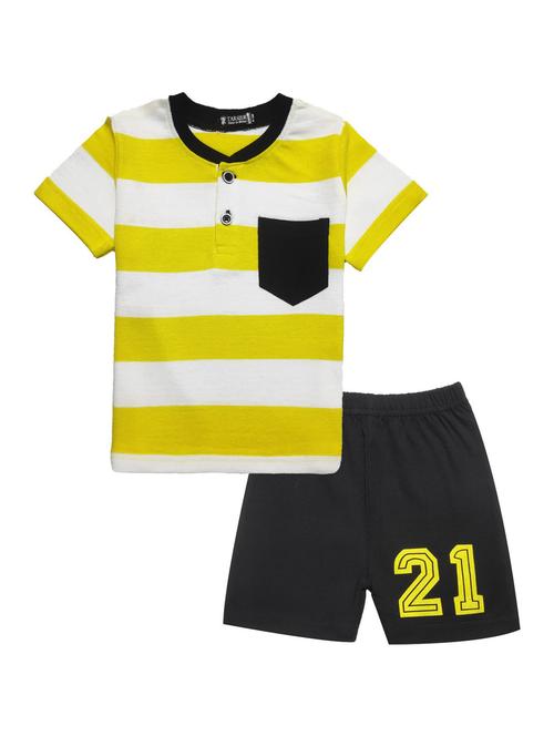 yellow striped shorts set - 21043962 - Very Small Image - 1