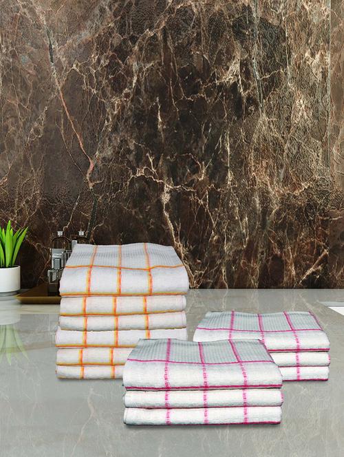 athom living cotton soft hand towel set super absorbent quick dry 40x60 cm pack of 12 - 21047407 - Very Small Image - 1