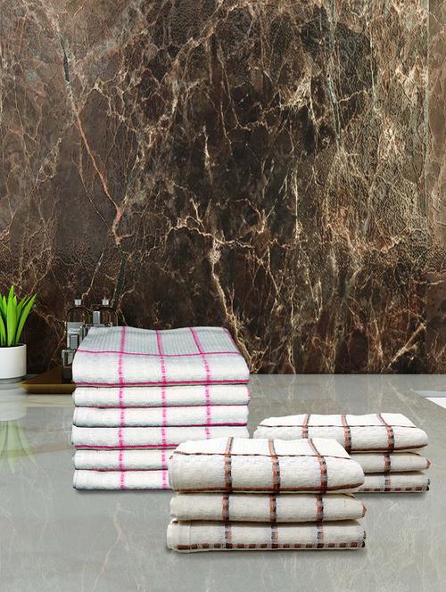 athom living cotton soft hand towel set super absorbent quick dry 40x60 cm pack of 12 - 21047421 - Very Small Image - 1