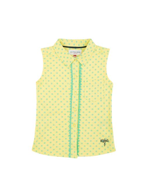 yellow printed detailed shirt style top - 21048694 - Very Small Image - 1
