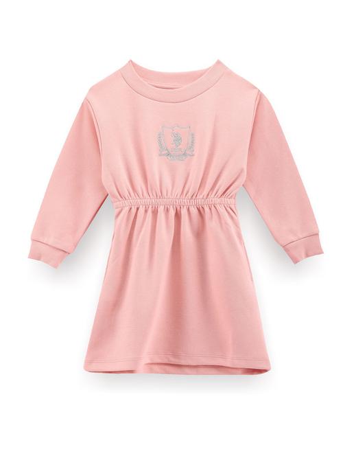 pink round neck cotton frock - 21049193 - Very Small Image - 1