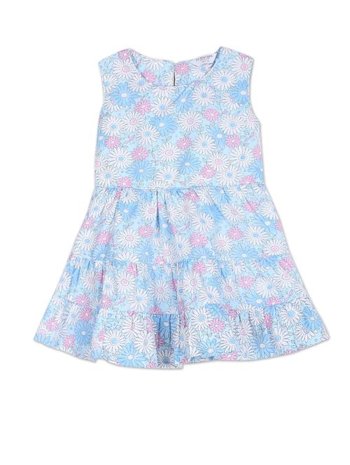 light blue round neck sleeveless frock - 21049208 - Very Small Image - 1