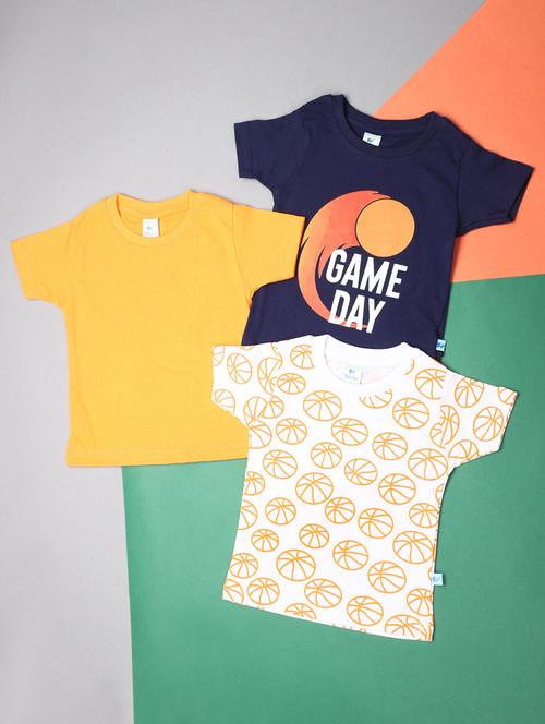 Boys Round Neck Printed Set Of 3 T-shirt - 21049568 - Very Small Image - 1