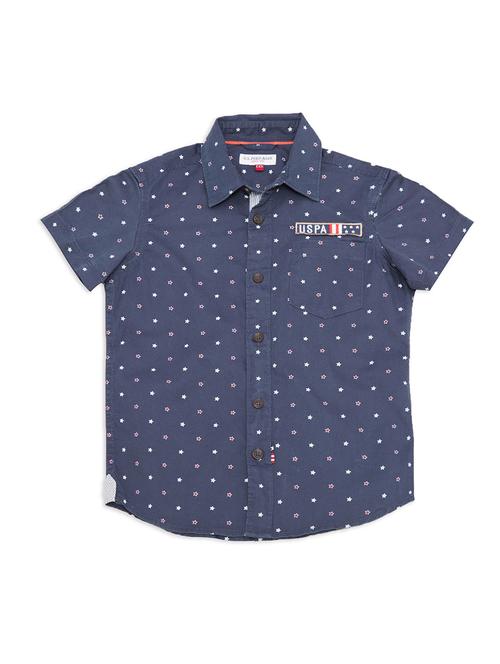 navy blue printed casual shirt - 21050163 - Very Small Image - 1