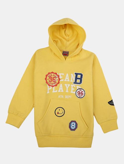 yellow front printed hooded sweatshirt - 21050274 - Very Small Image - 1