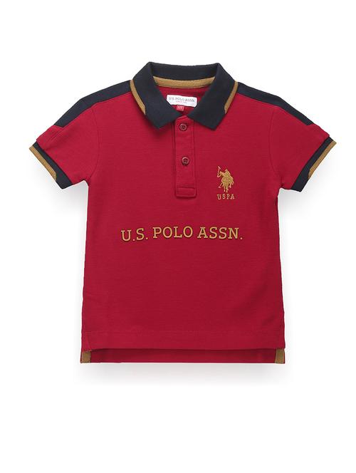 red tapered detailed polo t-shirt - 21050477 - Very Small Image - 1