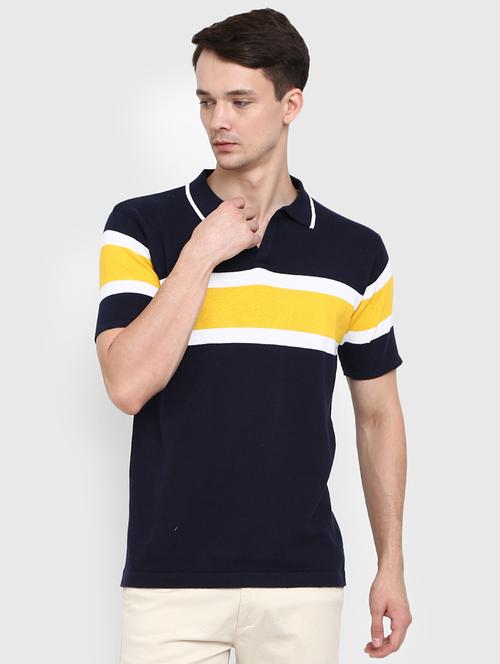 navy blue yarn dyed striper tshirt - 21050853 - Very Small Image - 1