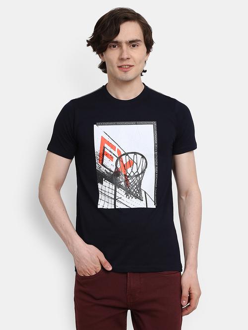 navy blue cotton single jersey tshirt - 21050887 - Very Small Image - 1