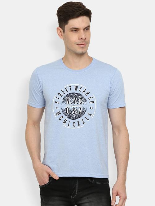 sky blue poly cotton single jersey tshirt - 21051461 - Very Small Image - 1