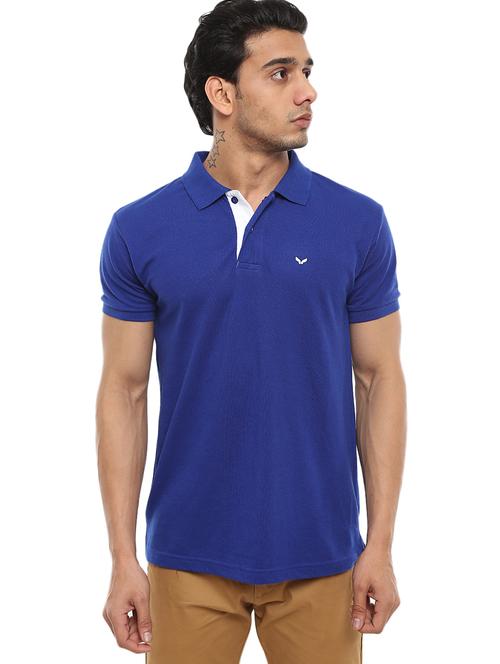 royal blue poly cotton pique tshirt - 21051795 - Very Small Image - 1