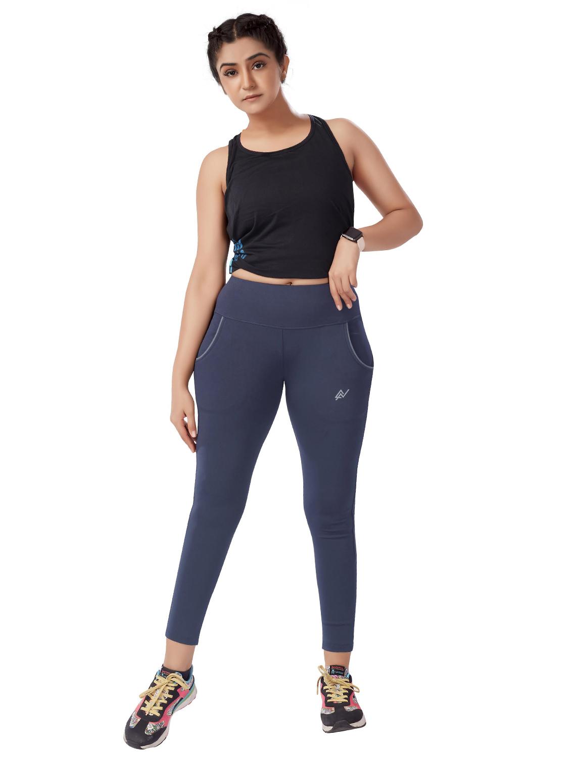 women solid high rise slim fit yoga pant - 21051847 - Zoom Image - 3