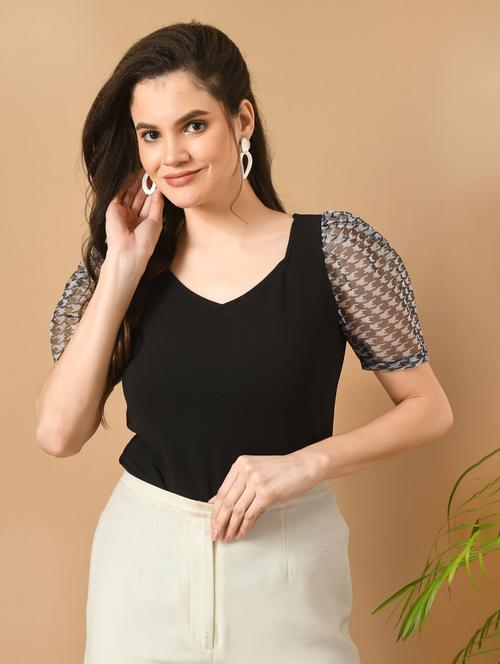 women black printed detailed top - 21052576 - Very Small Image - 1