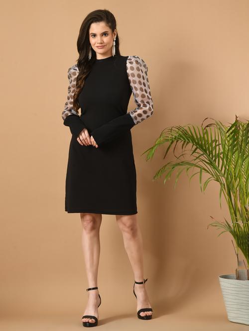 women black printed bodycon dress - 21052885 - Very Small Image - 1