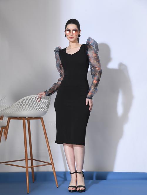 women black floral print detailed dress - 21052908 - Very Small Image - 1