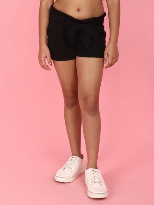 black cotton shorts - 21053655 - Very Small Image - 1