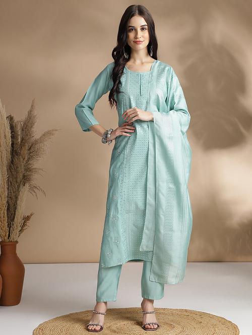 women three quarter sleeve suit set - 21054129 - Very Small Image - 1