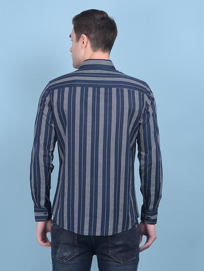 men long sleeved striped casual shirt - 21054772 - Zoom Image - 2