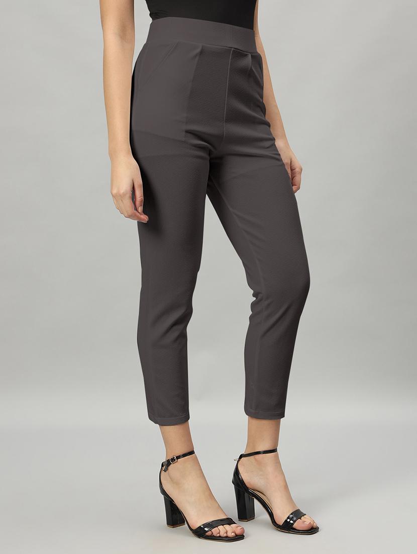 women mid-rise solid chinos trouser - 21055974 - Standard Image - 2