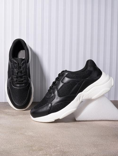 black pu lace up sneakers - 21058962 - Very Small Image - 1