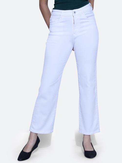 women solid white denim jeans - 21059765 - Very Small Image - 1