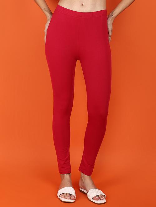 women pink solids leggings - 21061694 - Very Small Image - 1