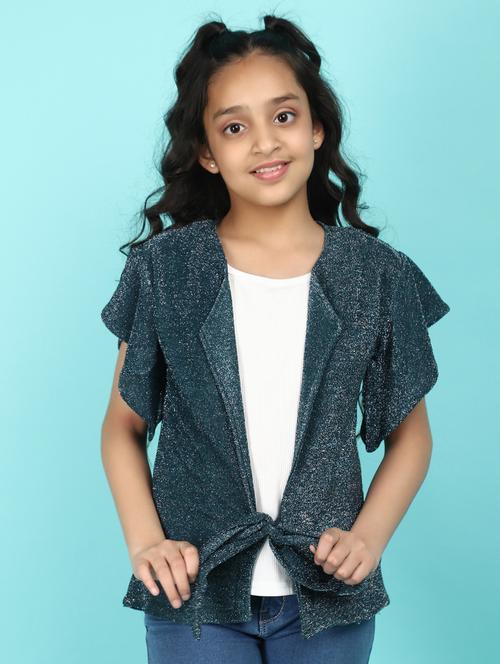 teal green self design cotton top - 21061773 - Very Small Image - 1