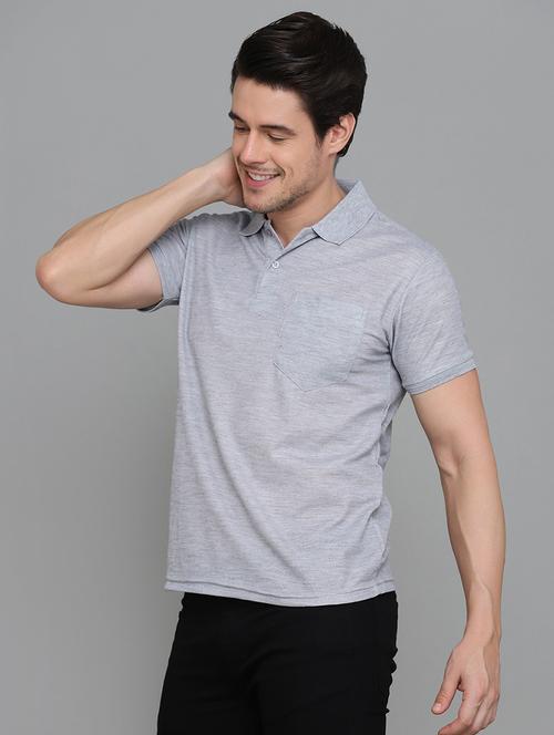 silver cotton blend plain tshirt - 21062324 - Very Small Image - 1
