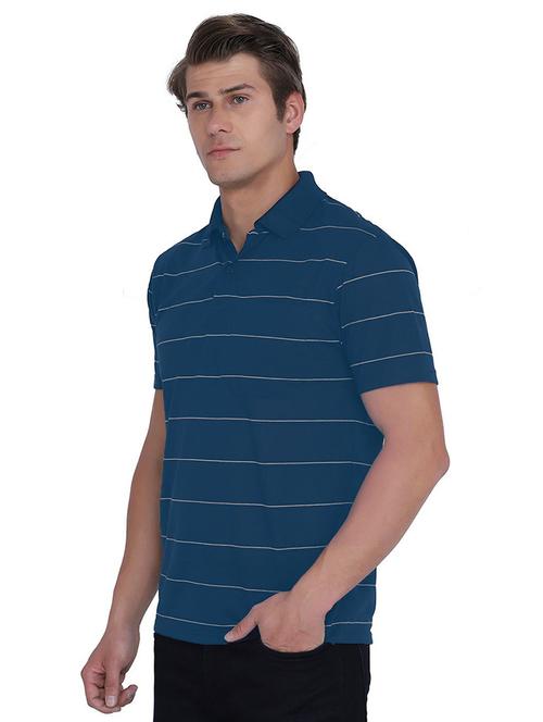 blue striped printed detailed polo t-shirt - 21062465 - Very Small Image - 1