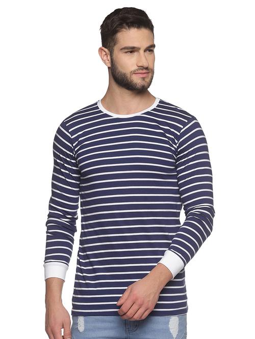 navy blue cotton blend  t-shirt - 21064269 - Very Small Image - 1