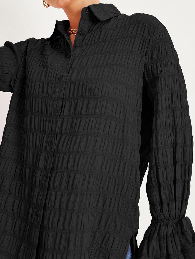 pink solid oversized shirt - 21066210 - Zoom Image - 4