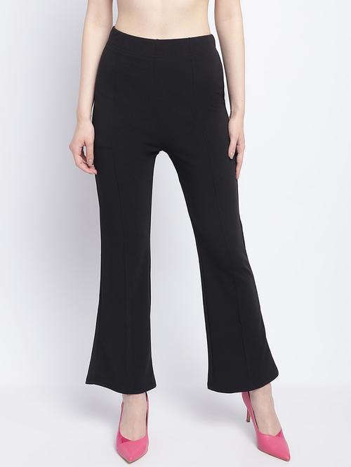 women solid black bootcut trouser - 21067733 - Very Small Image - 1