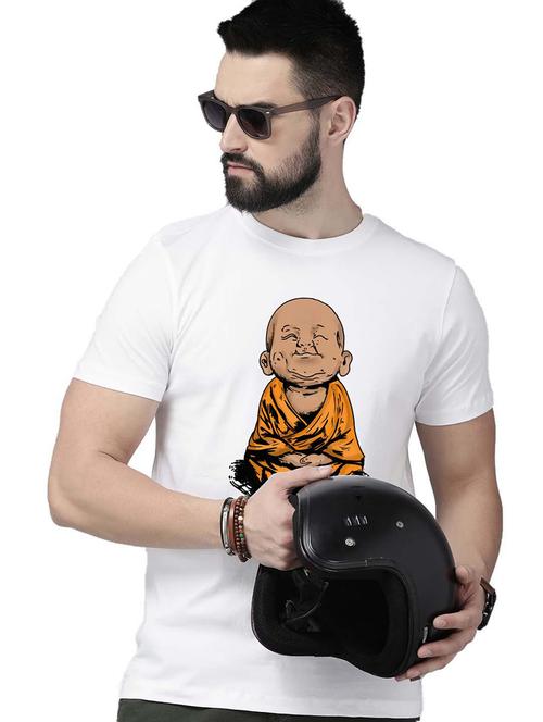 white front printed casual t-shirt - 21068358 - Very Small Image - 1