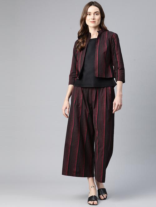 black striped printed blazer & trouser coord set - 21069203 - Very Small Image - 1