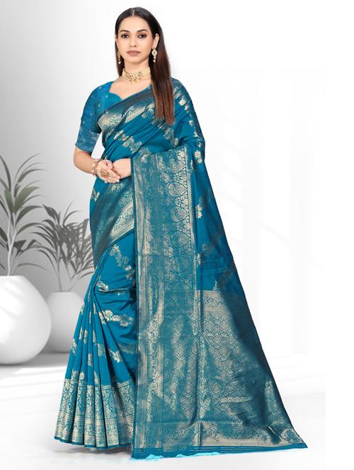 women self design banarasi saree with blouse - 21069907 - Very Small Image - 1