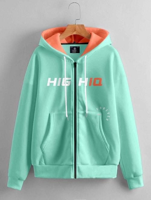 green front printed zipper sweatshirt - 21070190 - Very Small Image - 1