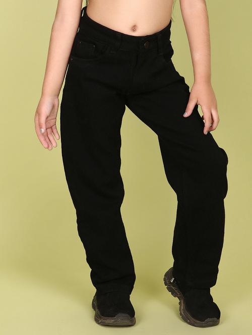 girls black denim plain jeans - 21070408 - Very Small Image - 1