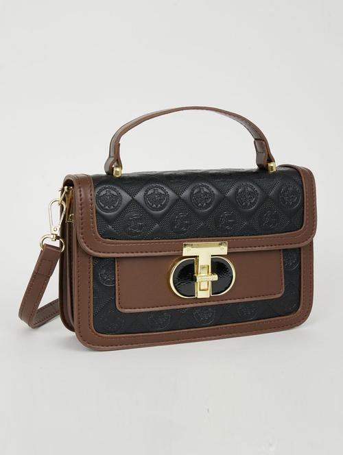 brown leatherette (pu) handbag - 21071597 - Very Small Image - 1