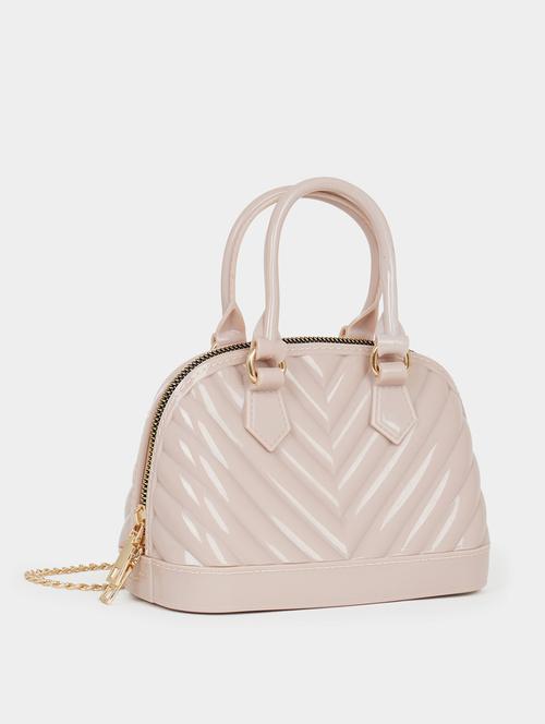wome cream textured letherrette (pu) handbag - 21071598 - Very Small Image - 1