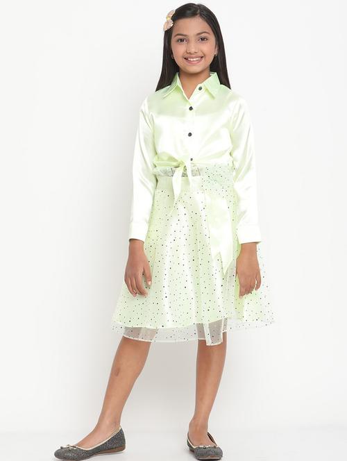 neo mint green self design detailed top & skirt set - 21072301 - Very Small Image - 1