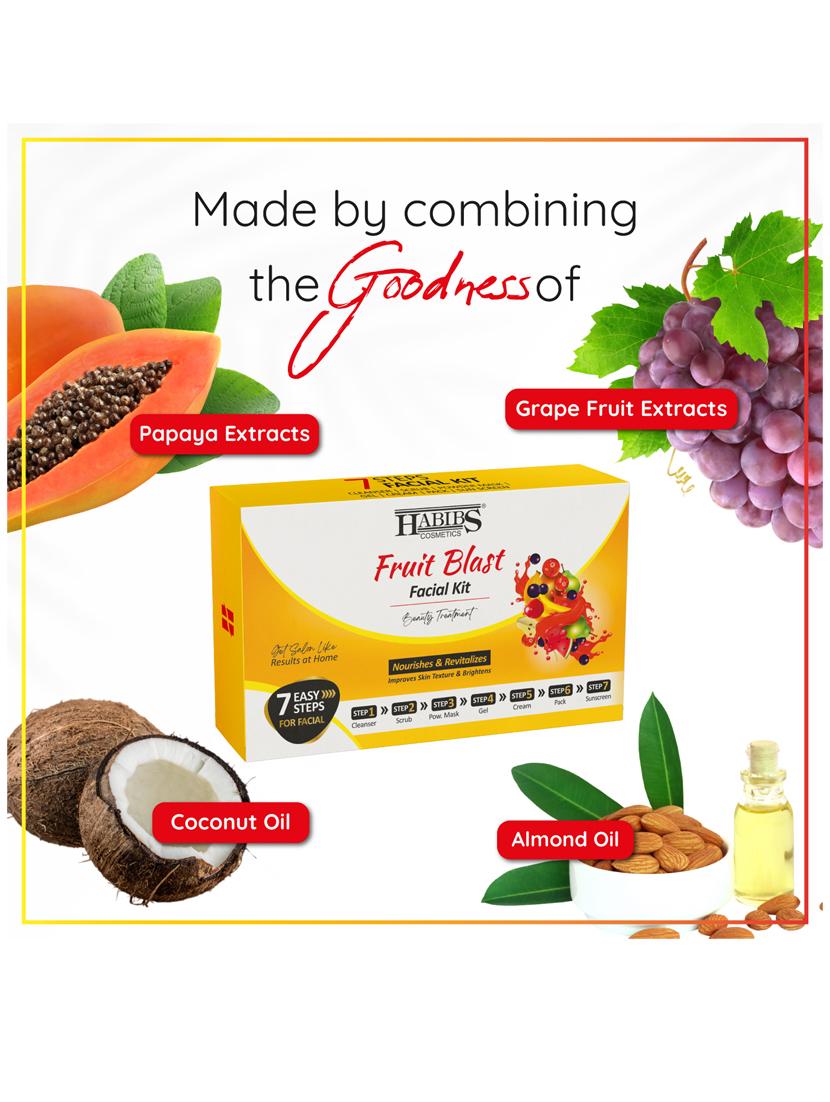 habibs fruit blast facial kit for nourishes & revitalizes improves skin texture & brightens 7 easy step - 21073362 - Standard Image - 2