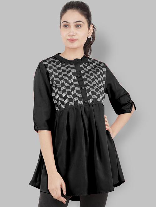 women black embroidered detailed kurti - 21074473 - Very Small Image - 1