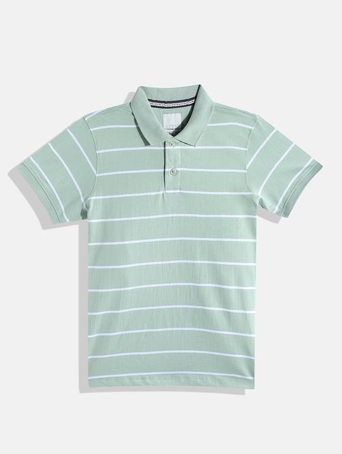 green striped printed polo t-shirt - 21080290 - Very Small Image - 1