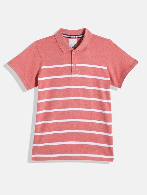 pink striped printed polo t-shirt - 21080294 - Very Small Image - 1