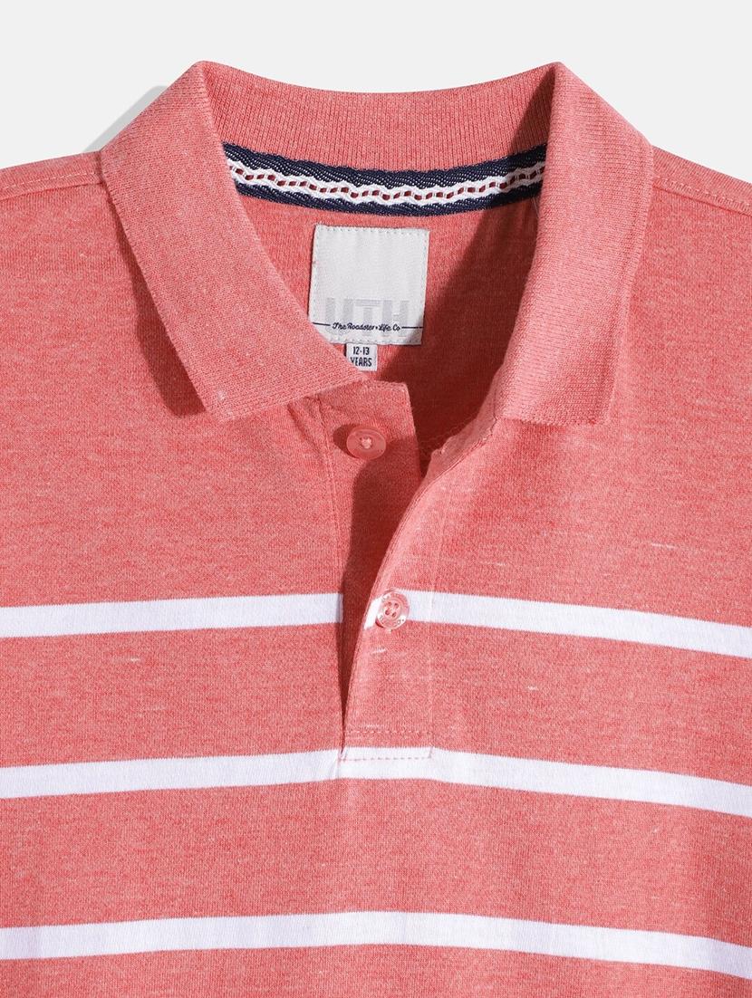 pink striped printed polo t-shirt - 21080294 - Standard Image - 2