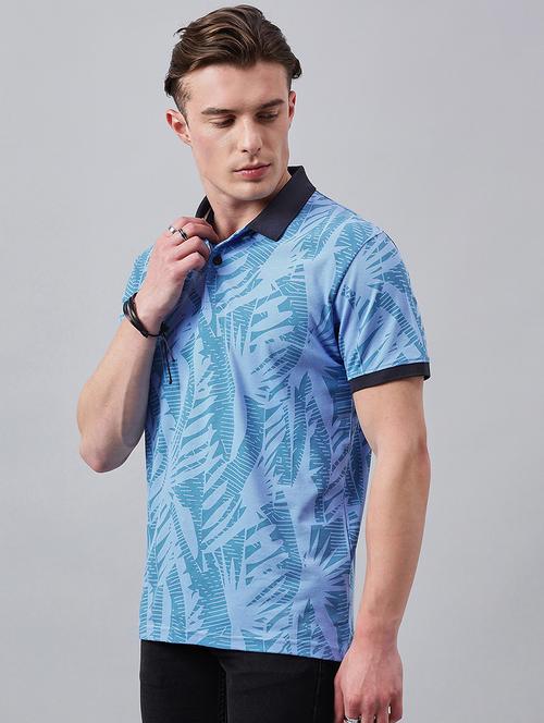 men printed short sleeve polo t-shirt - 21080480 - Very Small Image - 1