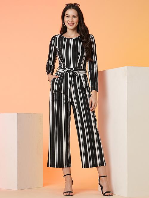 women black striped full leg jumpsuit - 21082117 - Very Small Image - 1